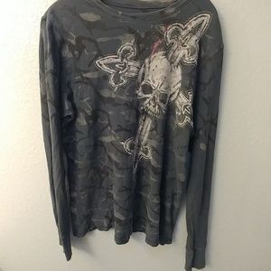 Thermal skull with cross long sleeve